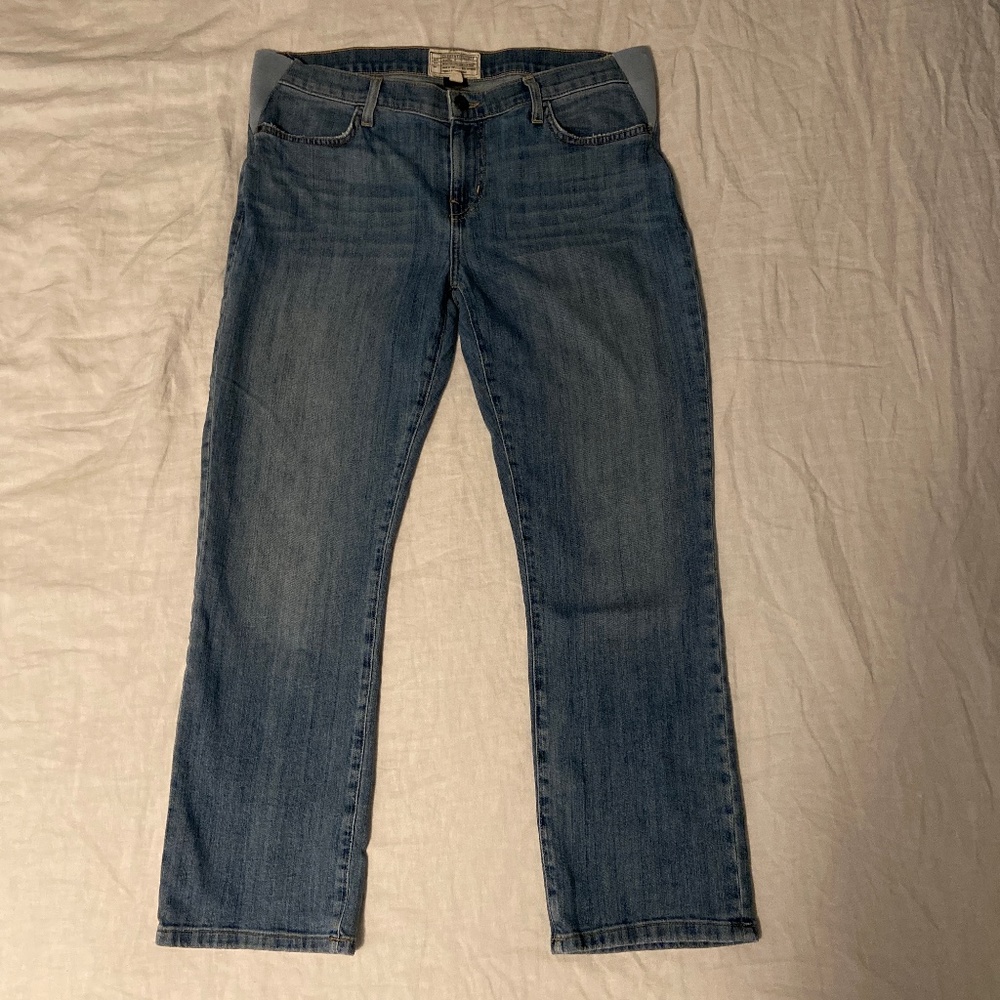 Hatch by Current Elliot Halley Kick Flare Crop Jeans Maternity 31 Under Bump
